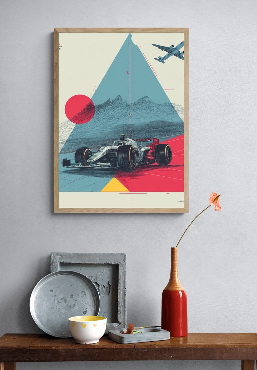 Formula Racing Abstract Poster. — room view 3