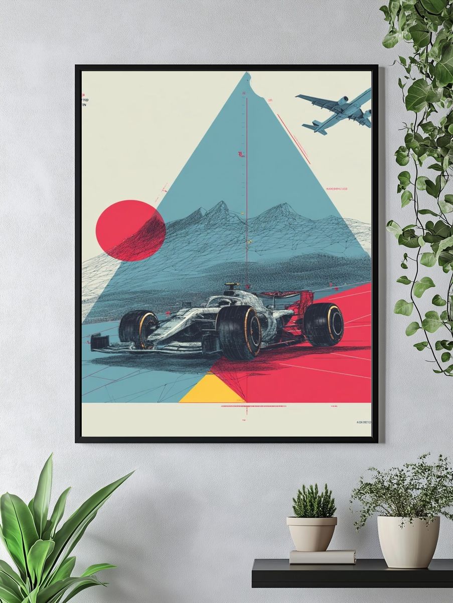 Formula Racing Abstract Poster. — room view 4
