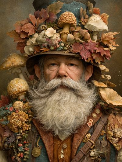 Autumn Forest Gnome Portrait Poster.