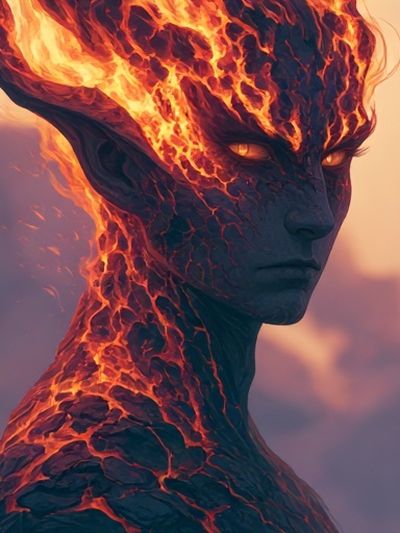 Lava Alien Portrait Print. poster