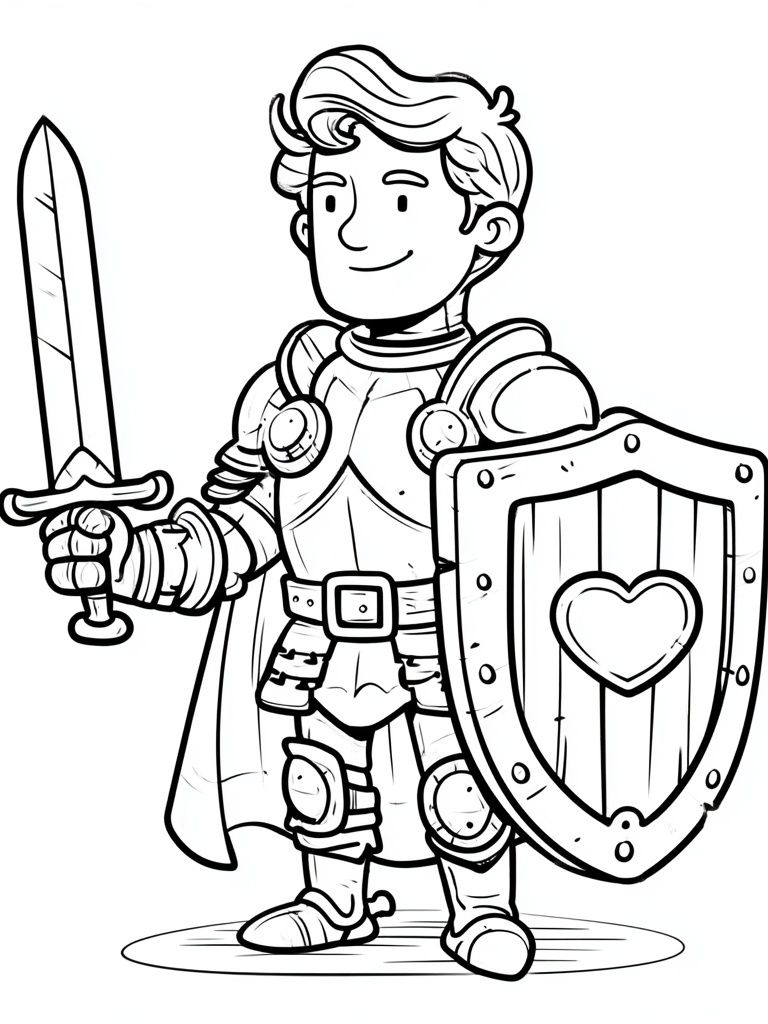 Knight Cartoon Illustration Poster. poster detail