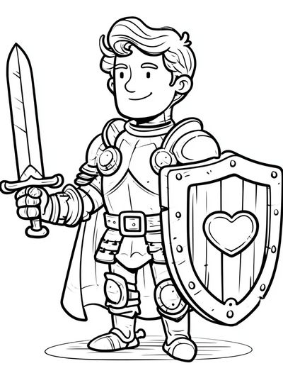 Knight Cartoon Illustration Poster.