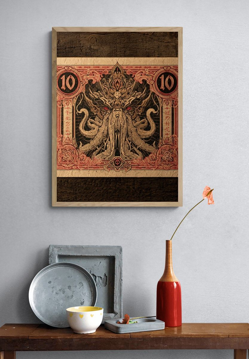 Eldritch Octopus Tarot Poster. — room view 3