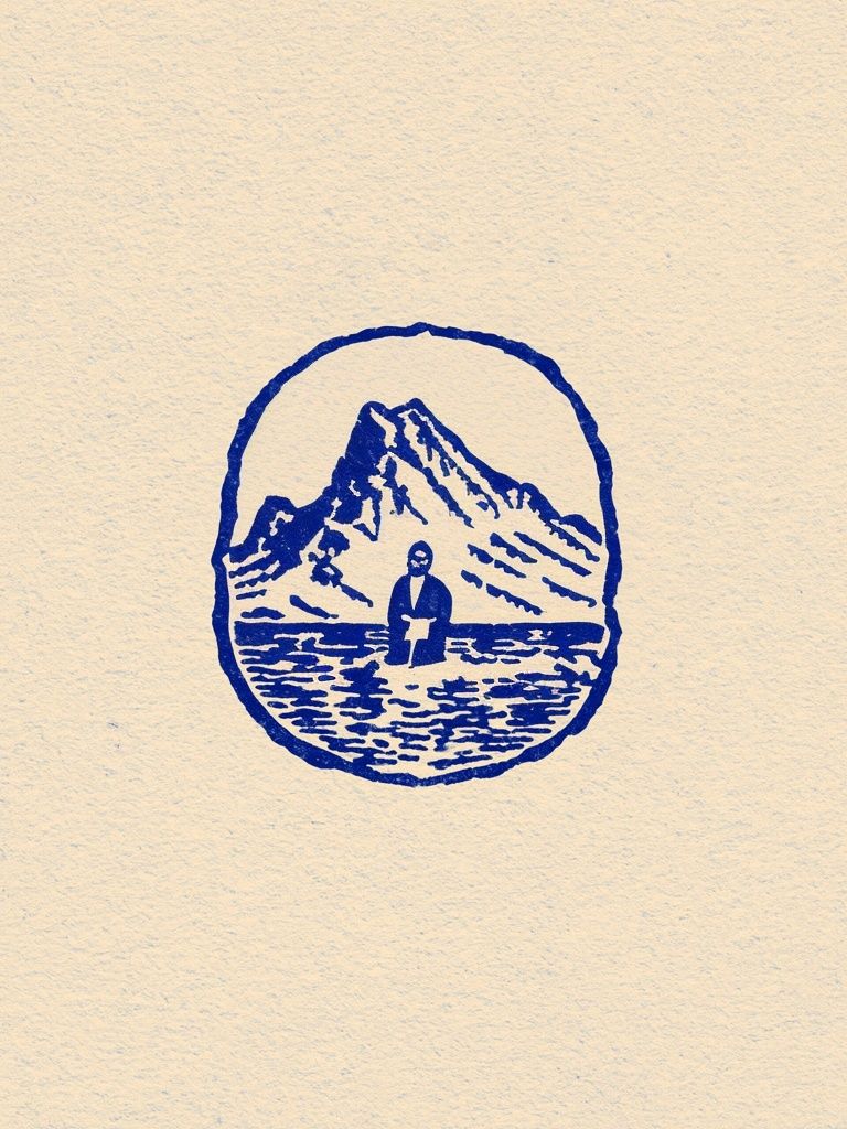 Mountain Lake Emblem Illustration Poster. poster detail
