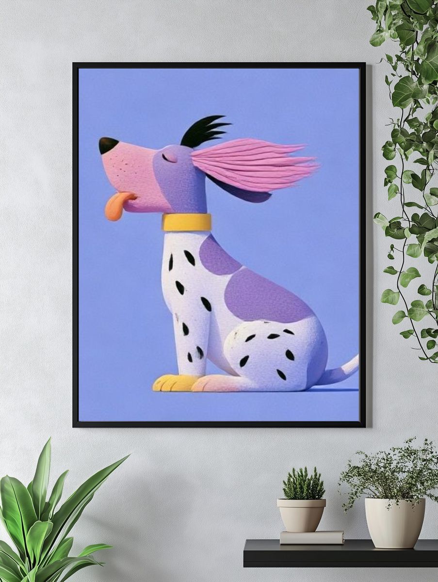Playful Dalmatian Illustration Poster. — room view 4