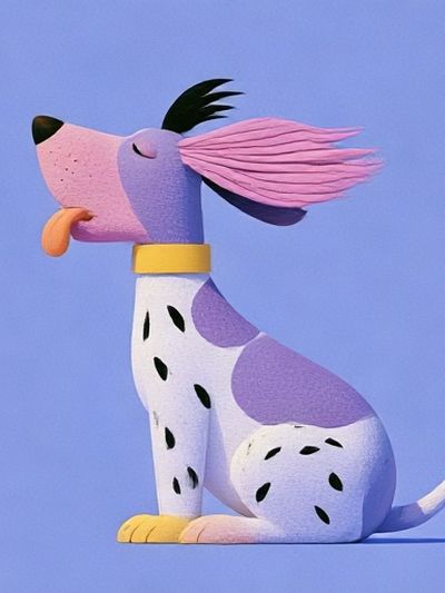 Playful Dalmatian Illustration Poster.