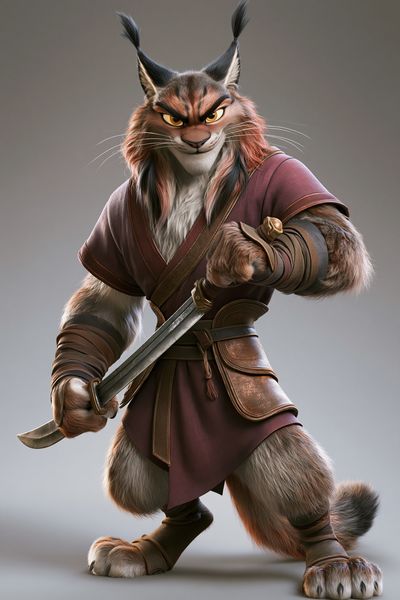 Warrior Lynx Digital Art Poster. poster