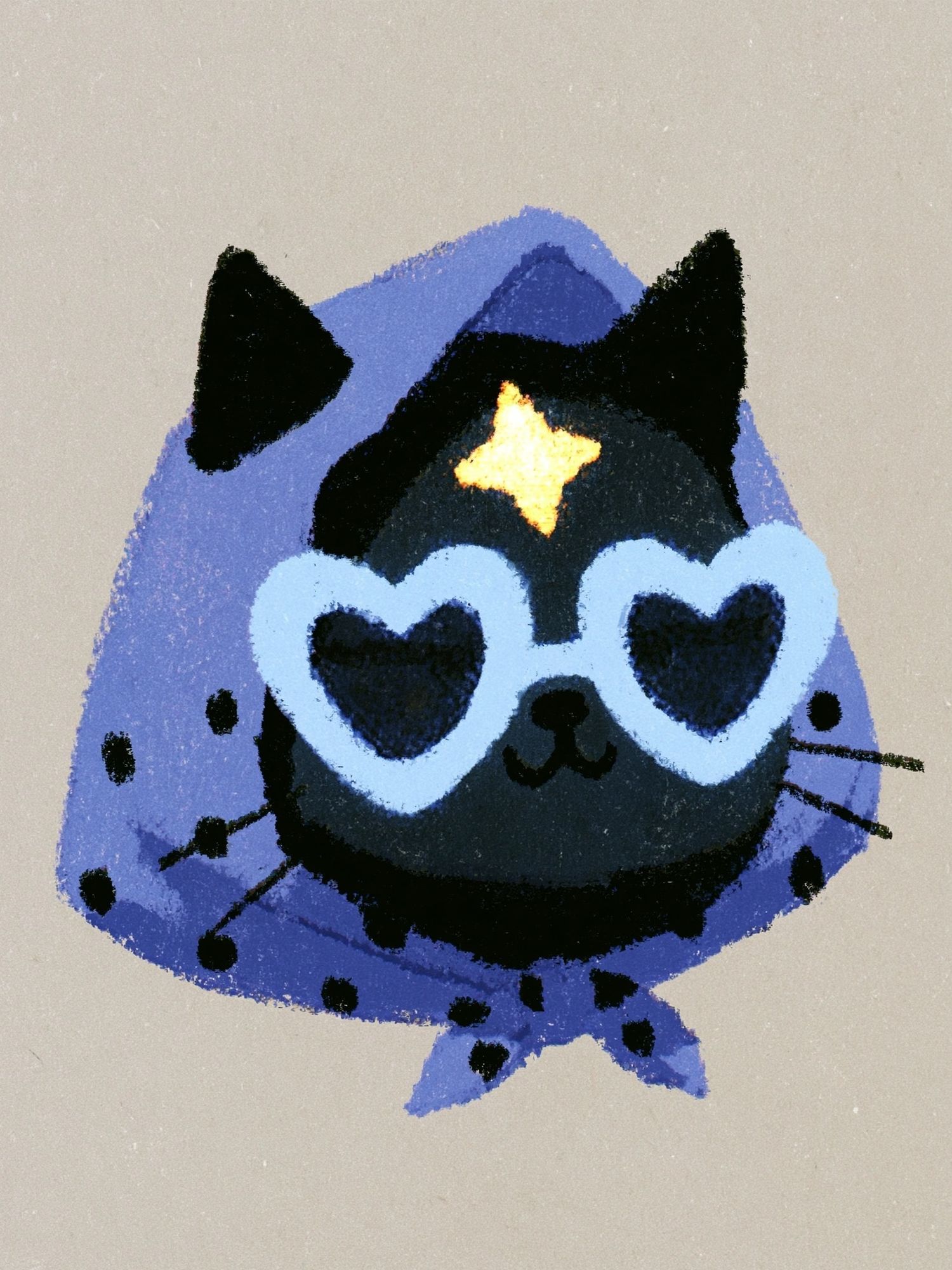 Heart-Eyed Cat Illustration Poster. poster detail