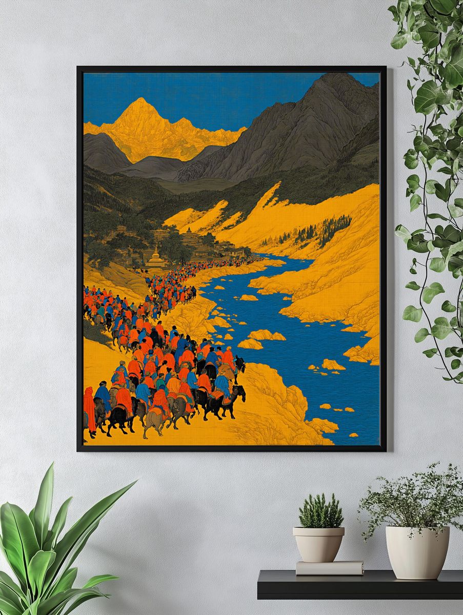 Mountain Pilgrimage Illustration Poster. — room view 4