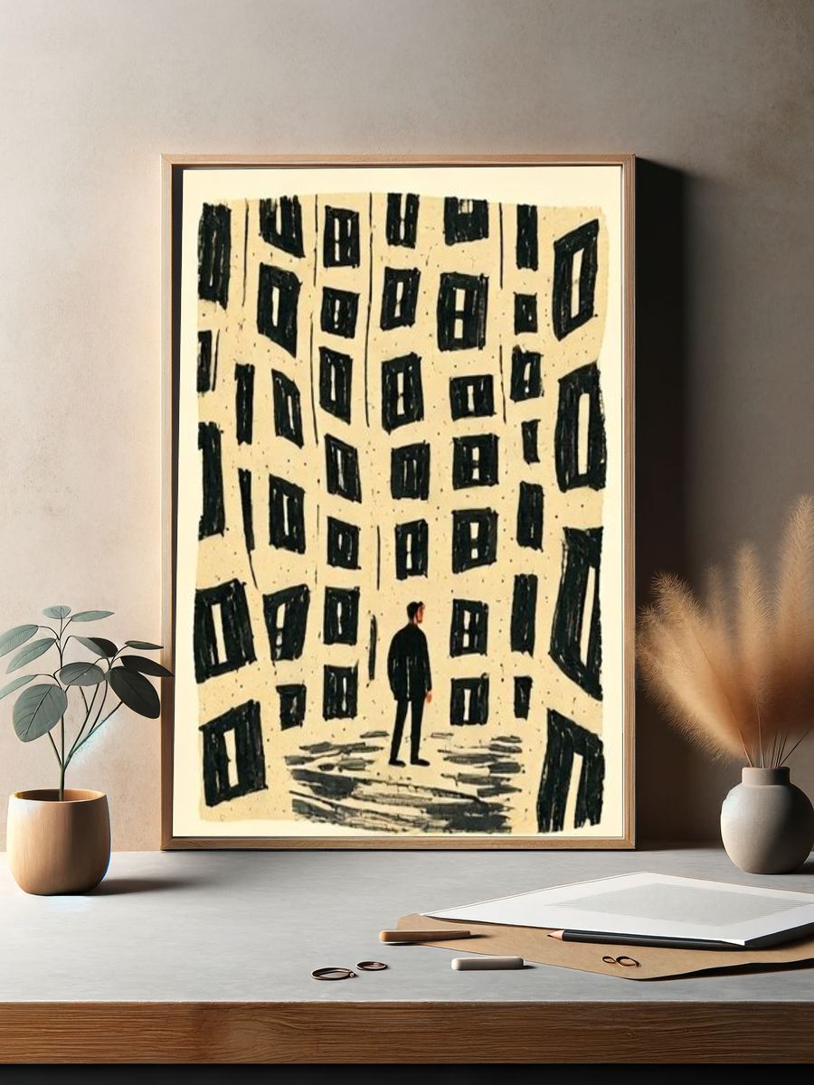 Surreal City Windows Illustration Poster. — room view 2