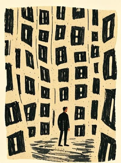 Surreal City Windows Illustration Poster.