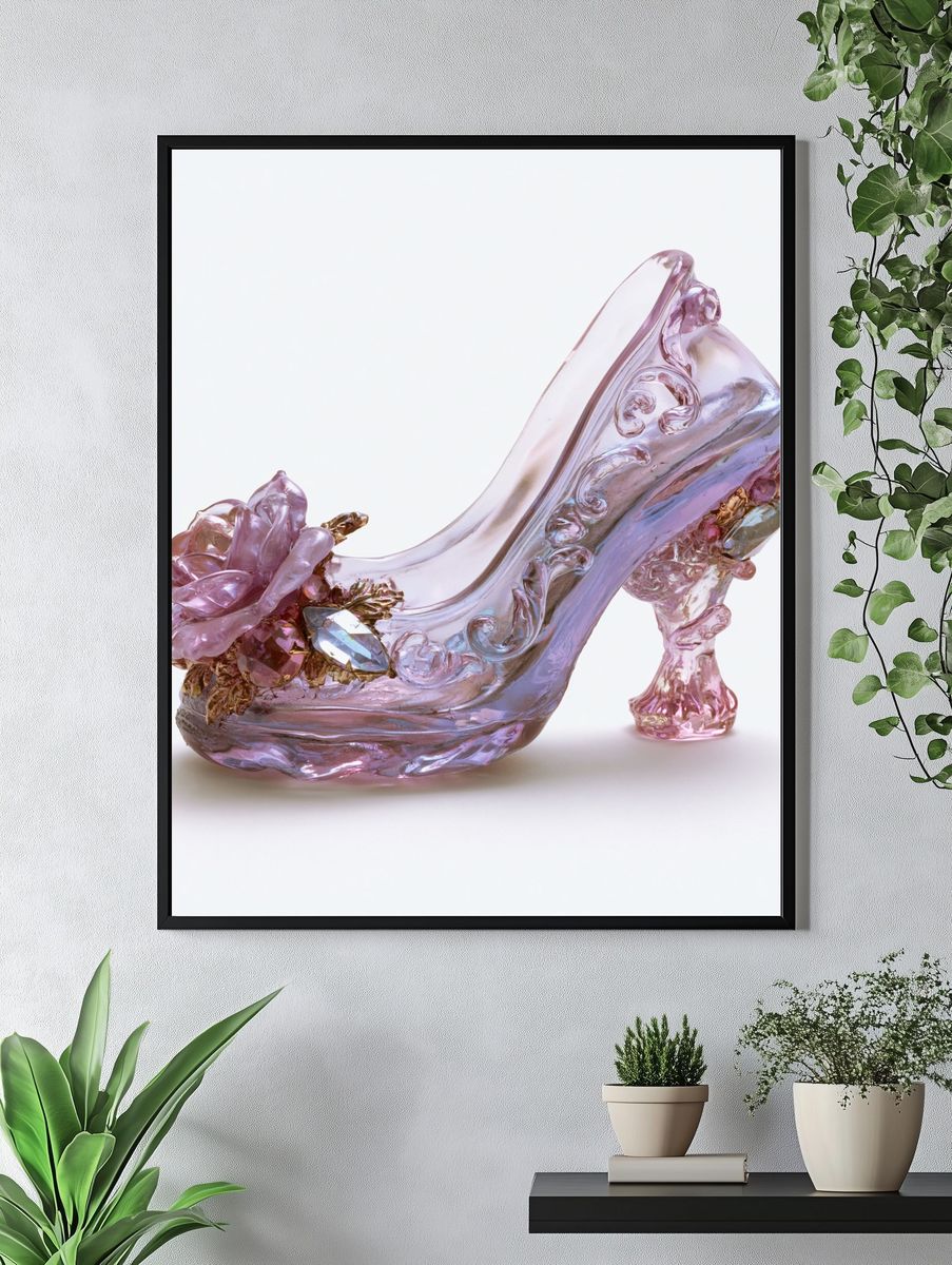 Crystal High Heel Illustration Print. — room view 4