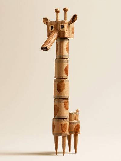 Cardboard Giraffe Illustration Poster.