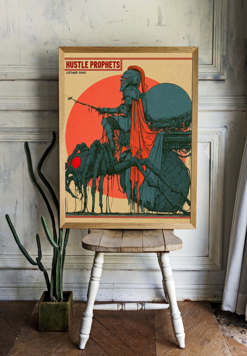 Side Hustle Prophets Surreal Illustration Poster. room preview