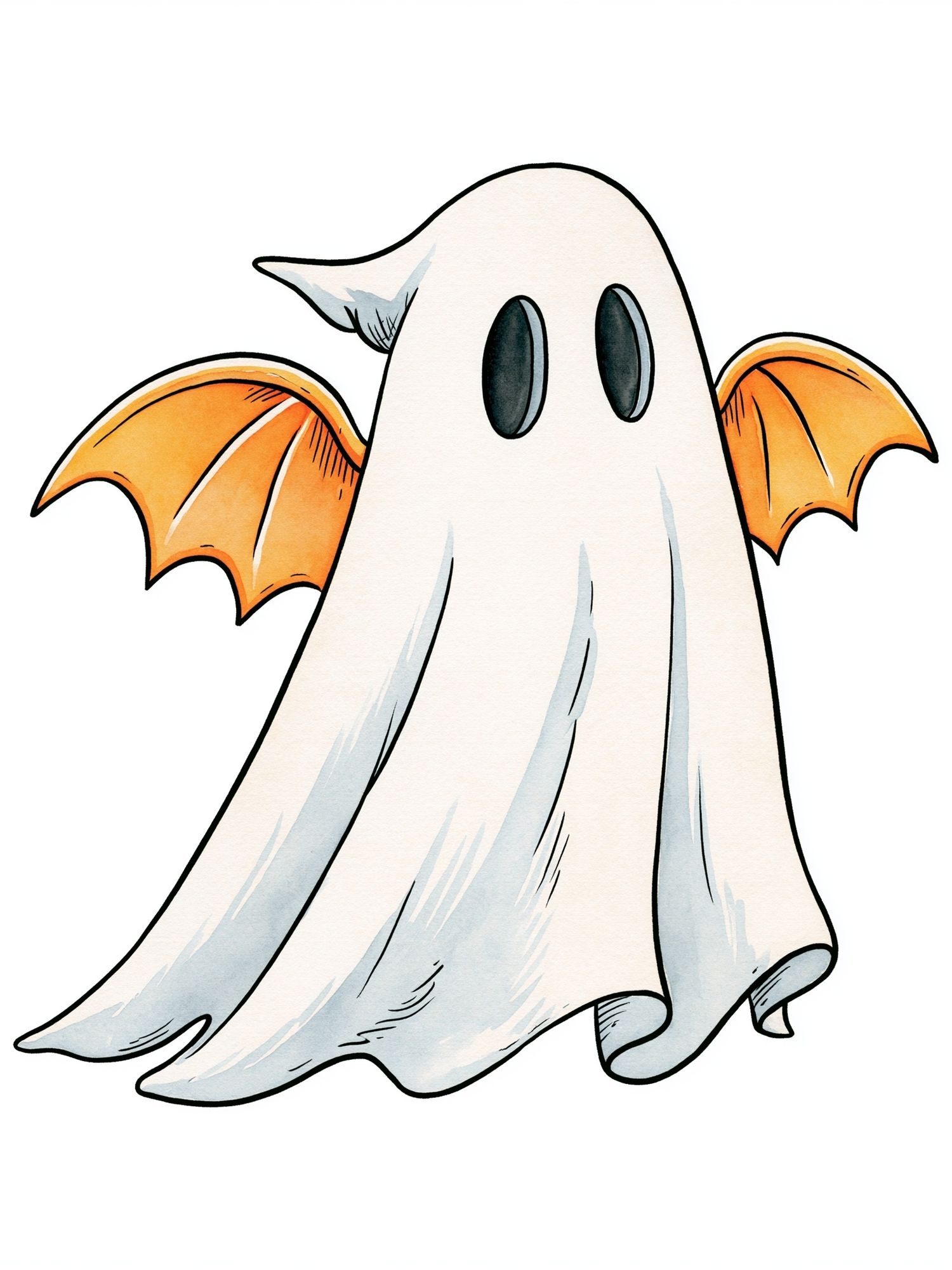 Cute Ghost Bat Cartoon Poster. poster detail