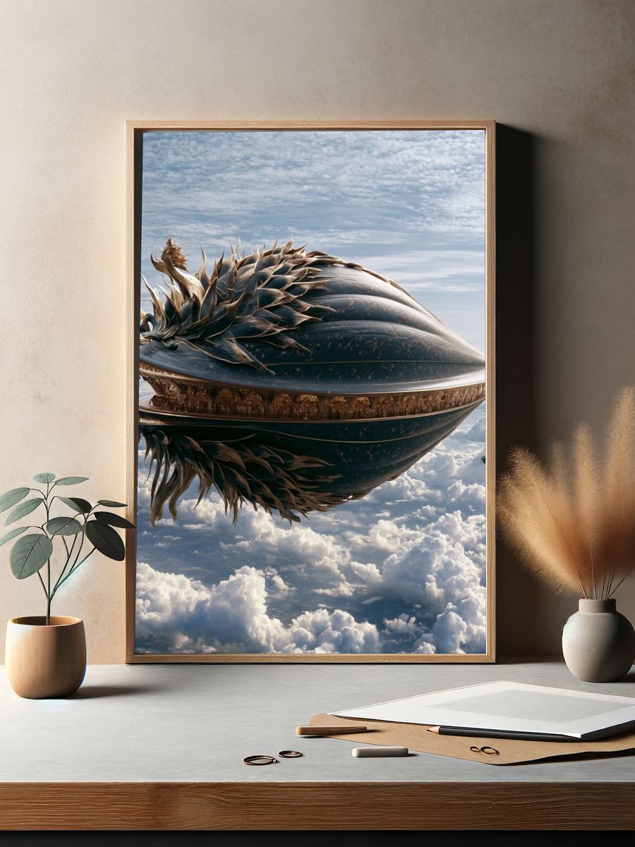 Celestial Shell Spaceship Print. — room view 2