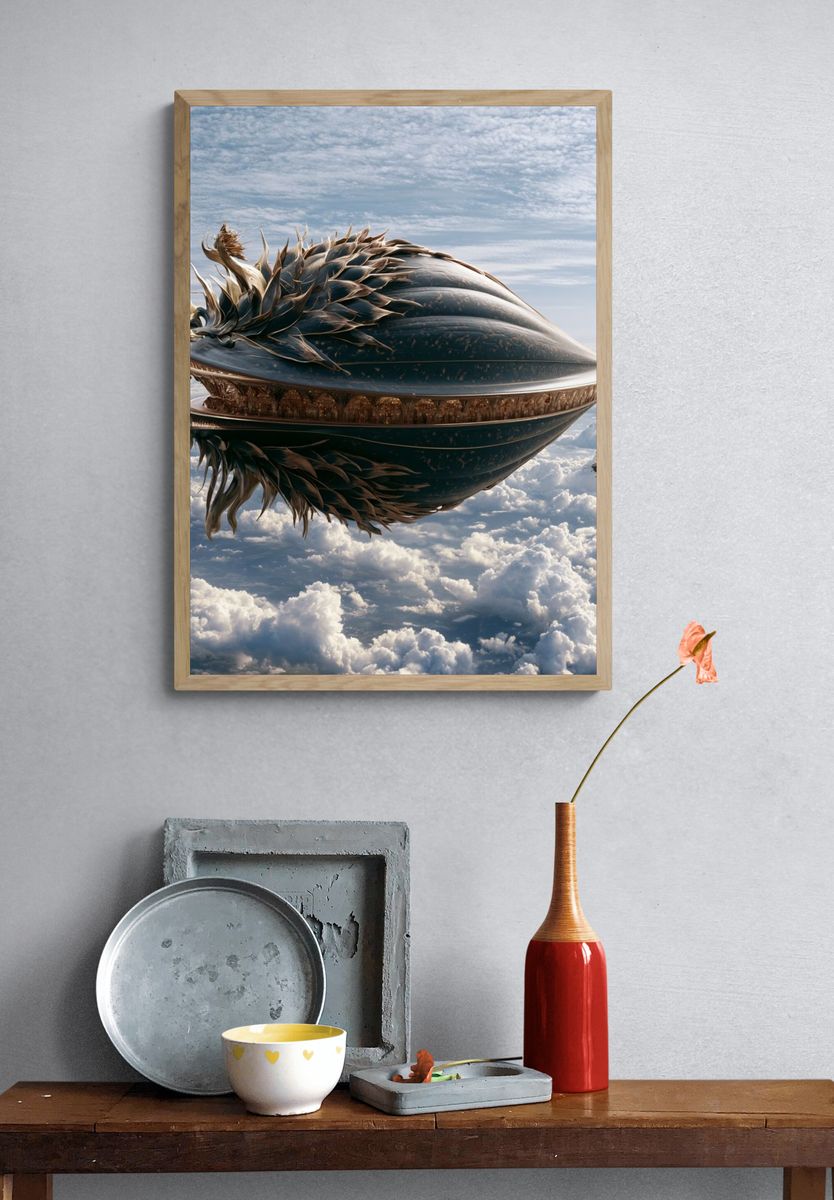 Celestial Shell Spaceship Print. — room view 3