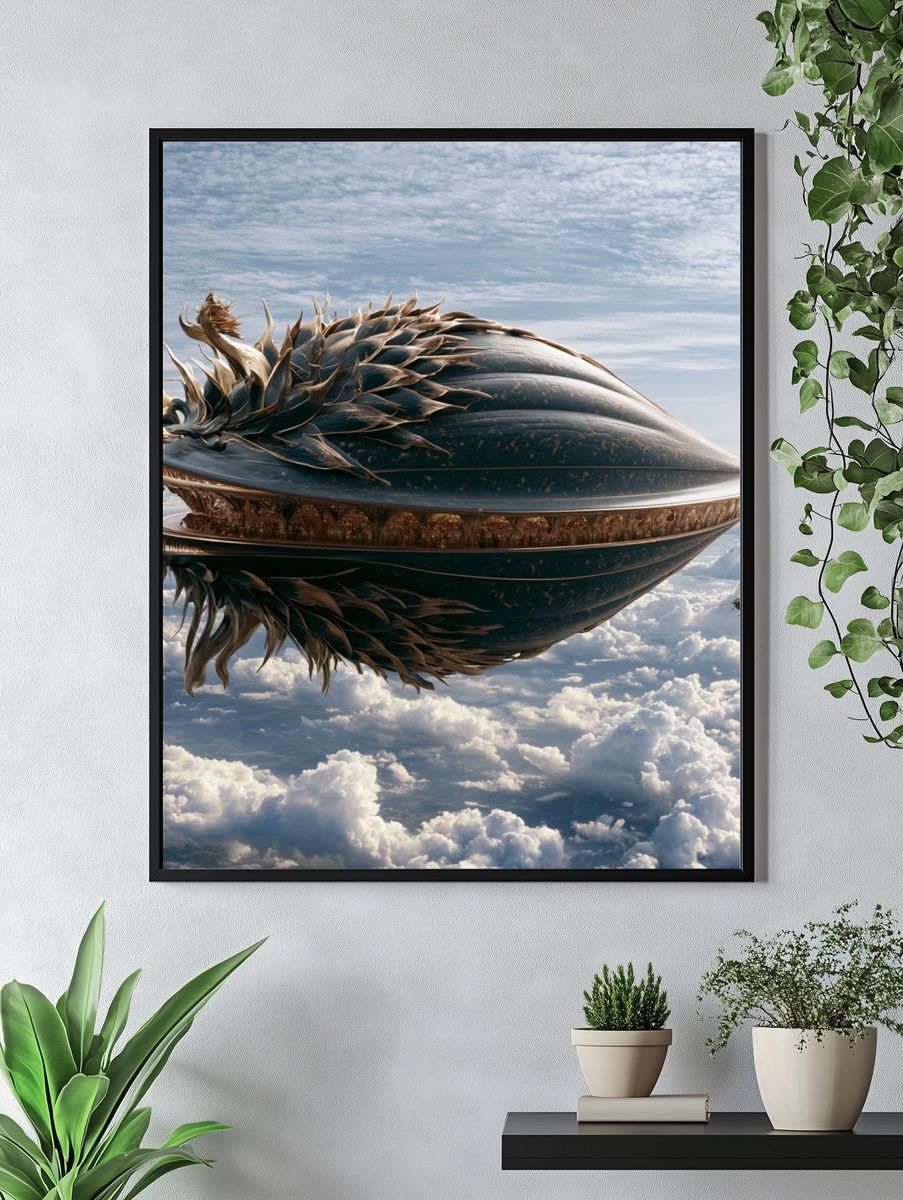 Celestial Shell Spaceship Print. — room view 4