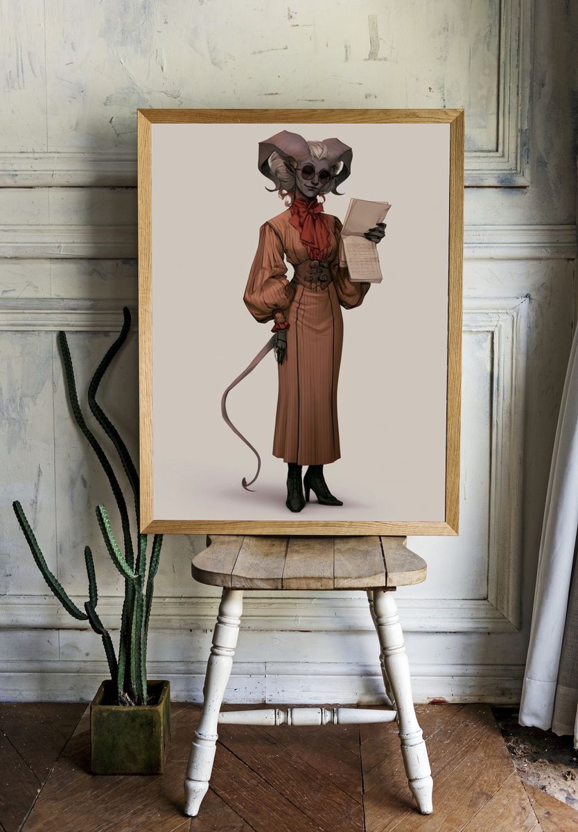 Horned Character Illustration Poster. room preview