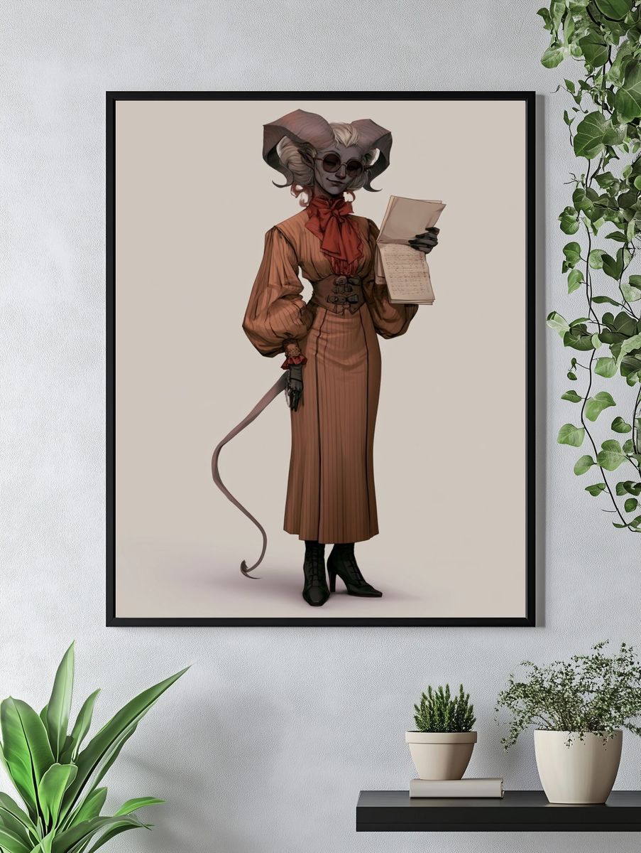Horned Character Illustration Poster. — room view 4