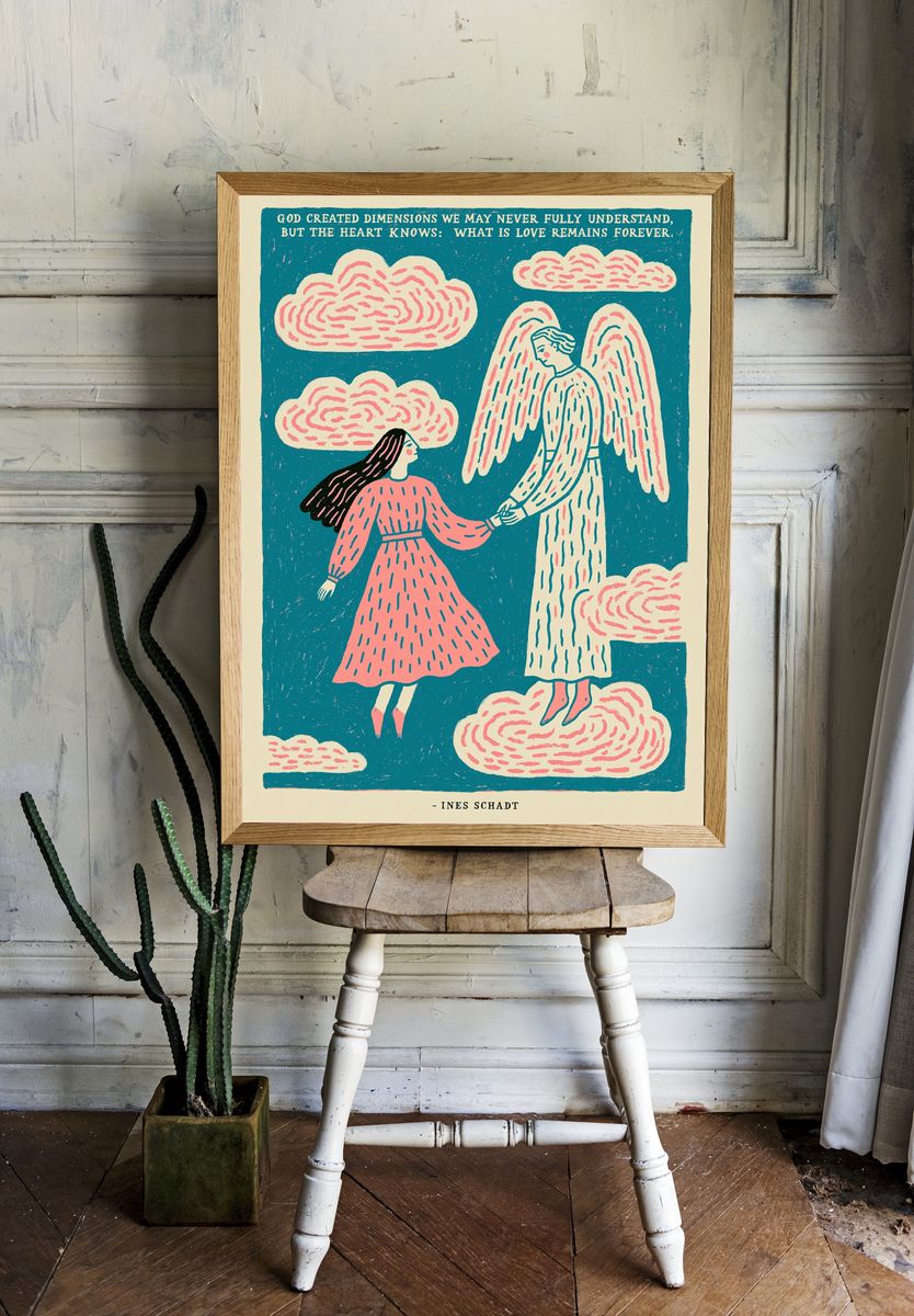Angel Love Quote Illustration Poster. room preview