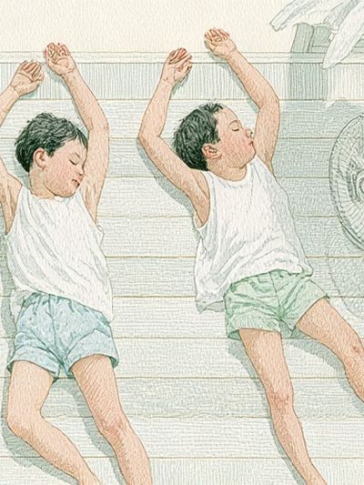 Sleeping Boys Watercolor Print.