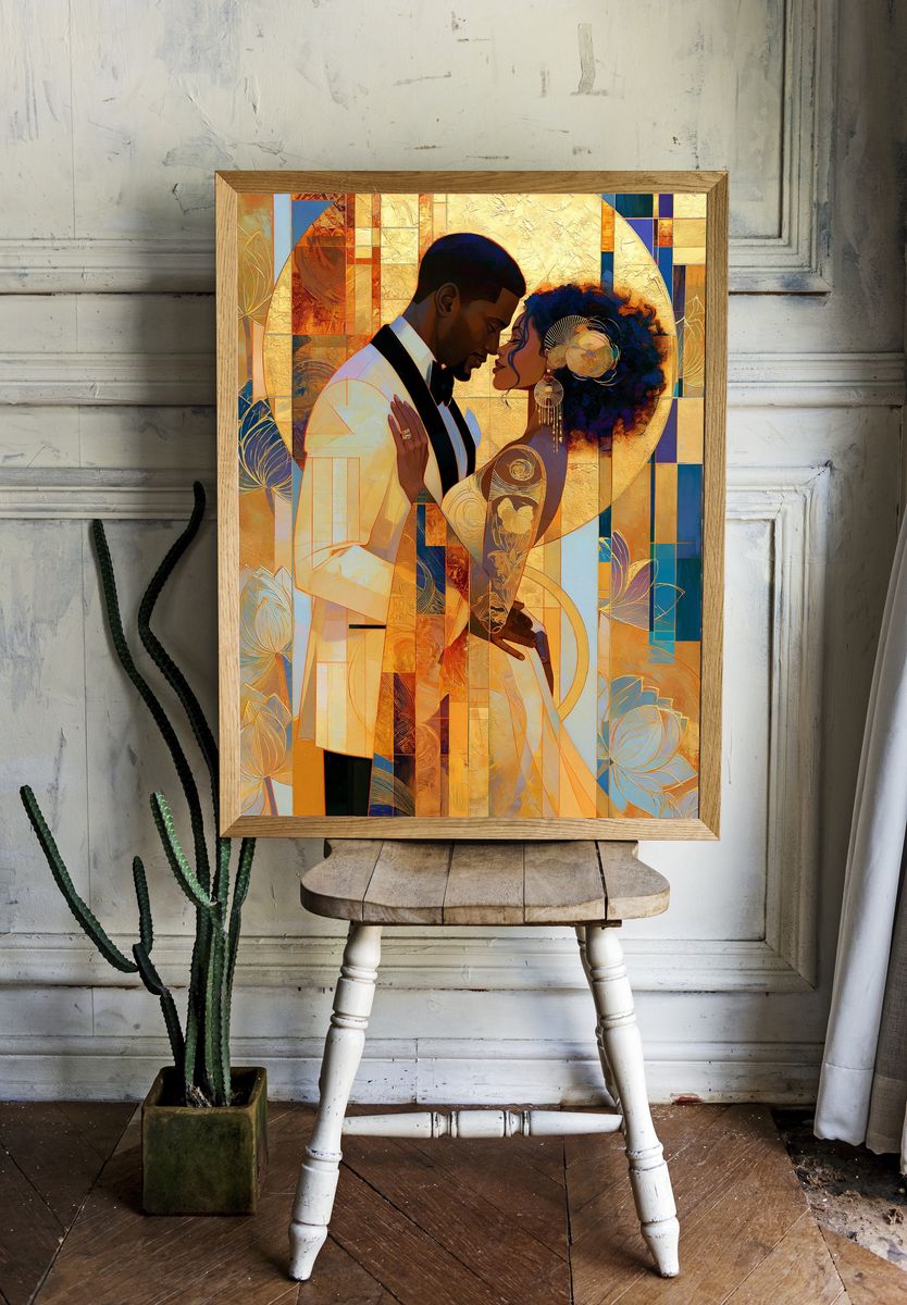 Floral Portrait Illustration Poster. room preview