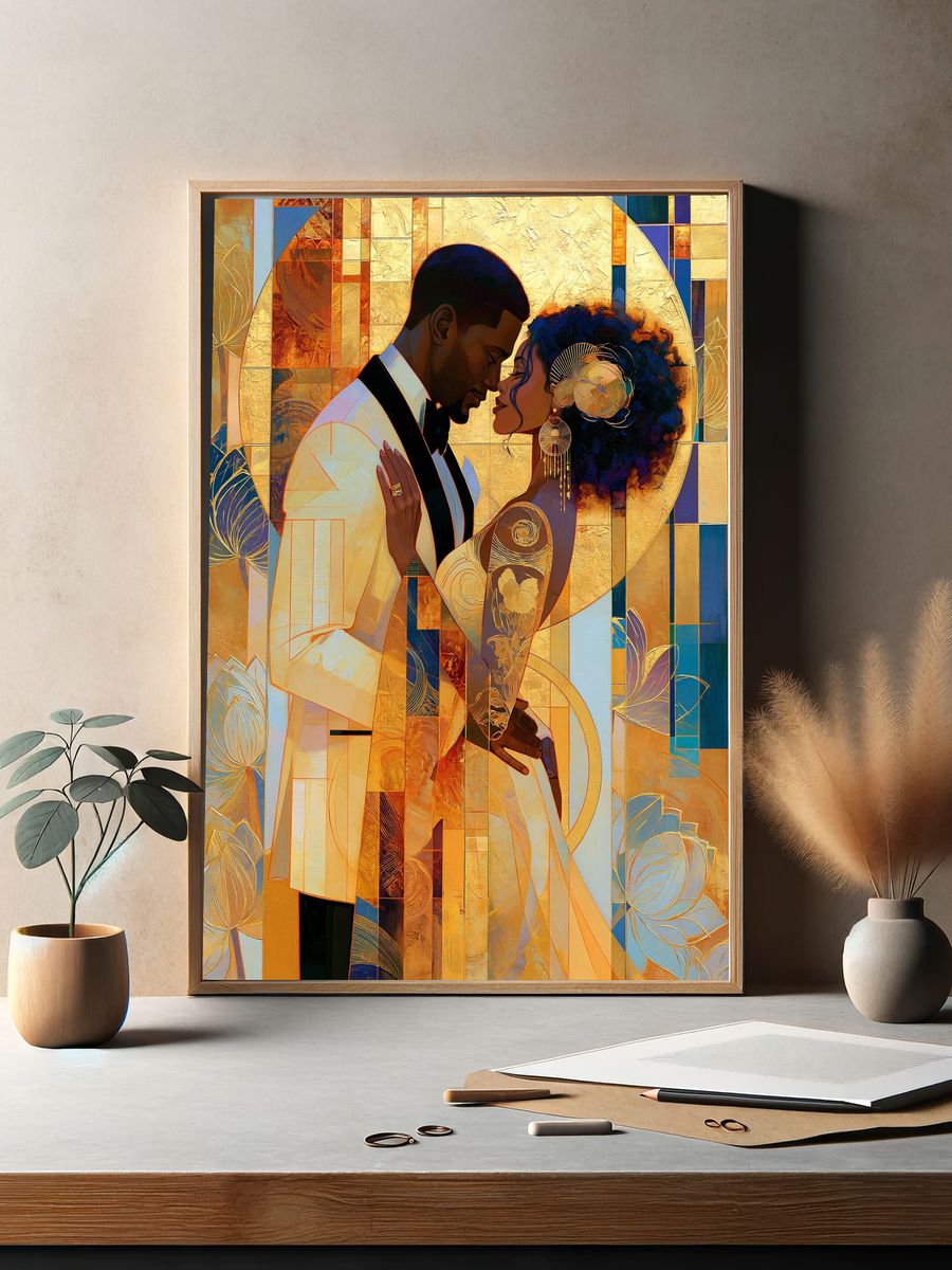 Floral Portrait Illustration Poster. — room view 2