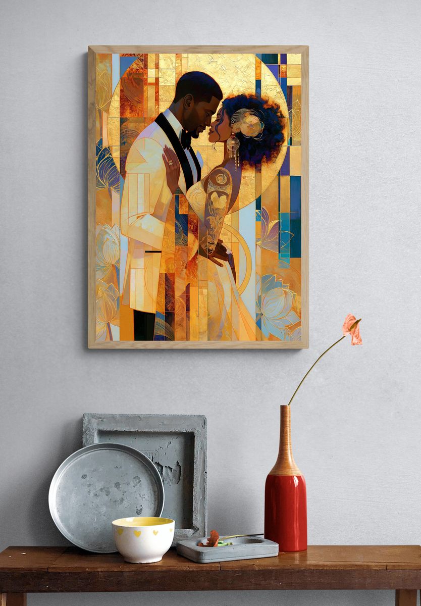 Floral Portrait Illustration Poster. — room view 3