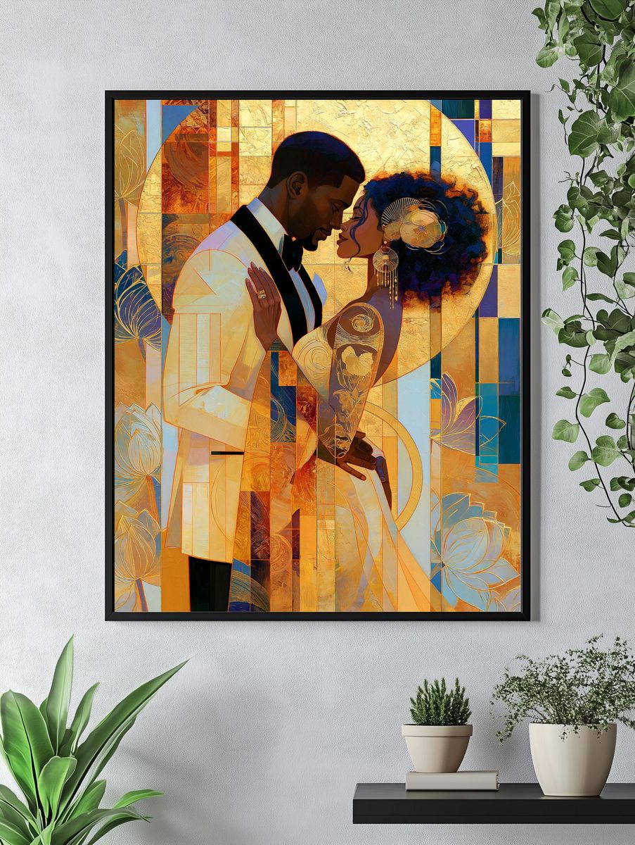 Floral Portrait Illustration Poster. — room view 4