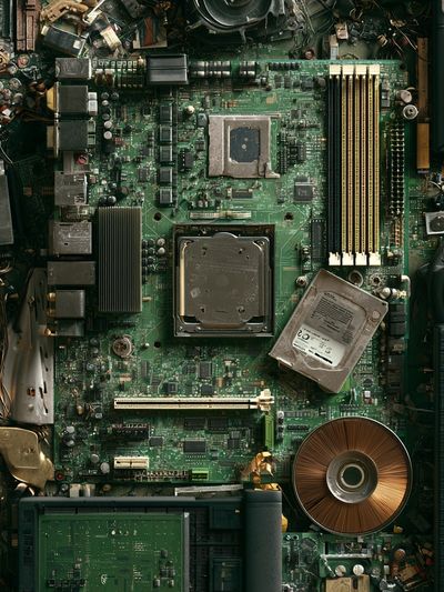 Circuit Board Collage Illustration Poster. poster