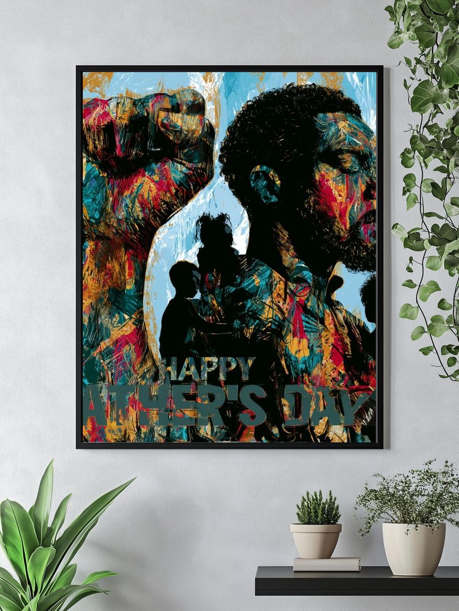 Happy Father's Day Portrait Poster. — room view 4