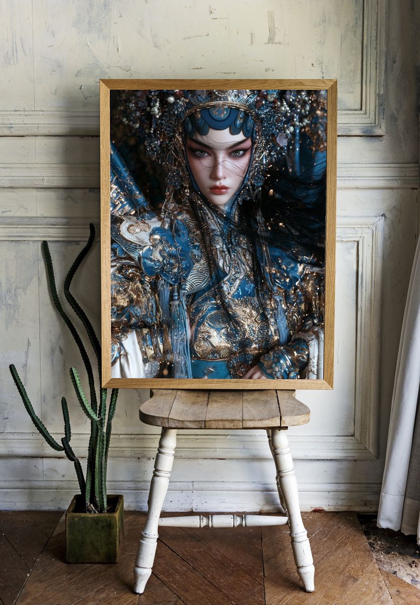 Celestial Warrior Portrait Print. — room view 1