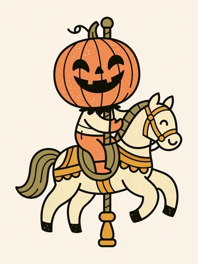 Pumpkin Carousel Horse Poster. poster
