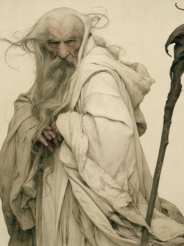 Ancient Sage Portrait Print. poster detail