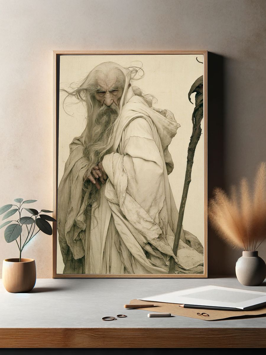 Ancient Sage Portrait Print. — room view 2