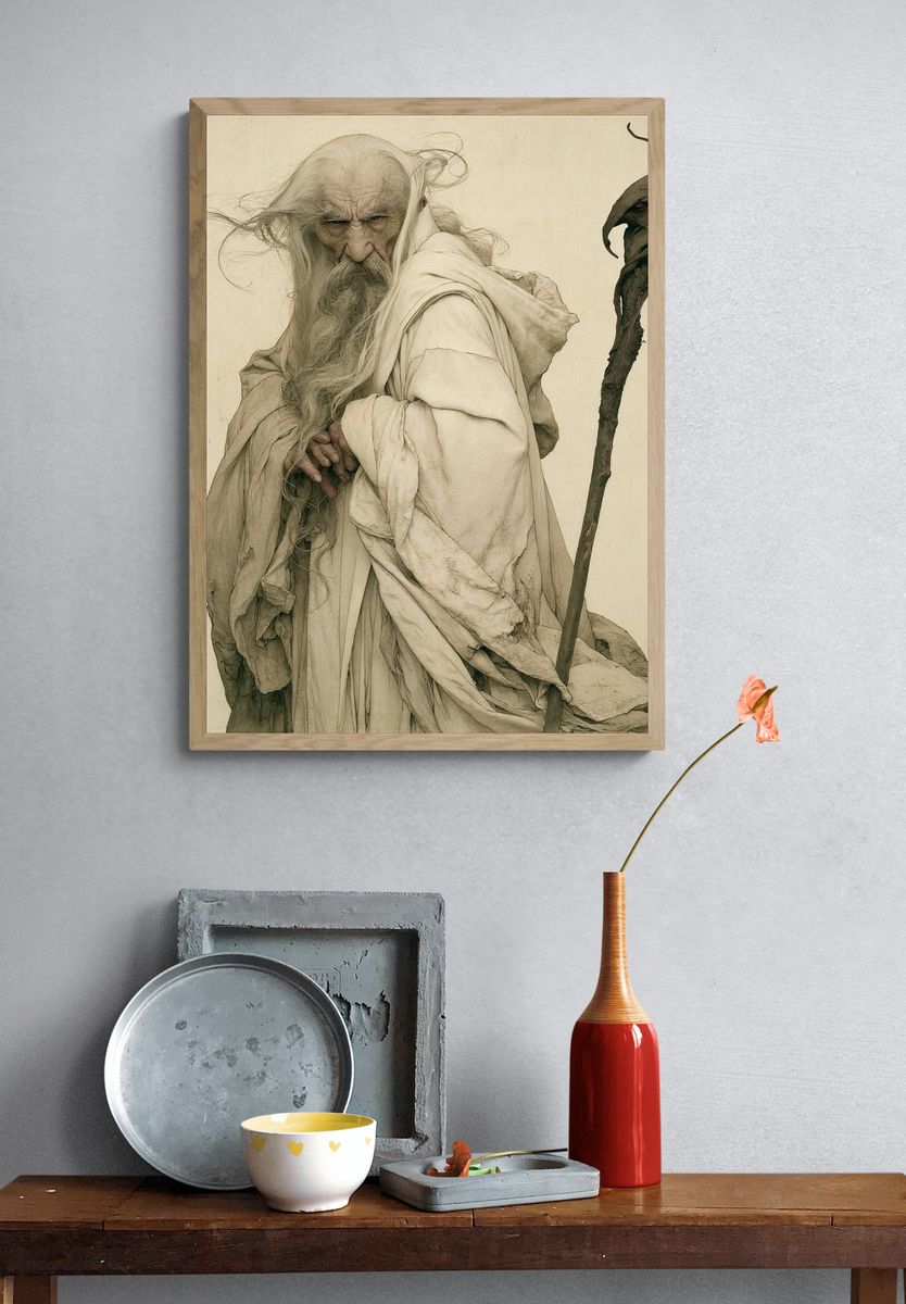Ancient Sage Portrait Print. — room view 3