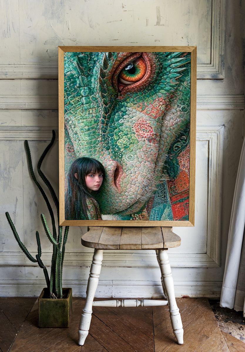 Dragon Eye Fantasy Illustration Poster. room preview