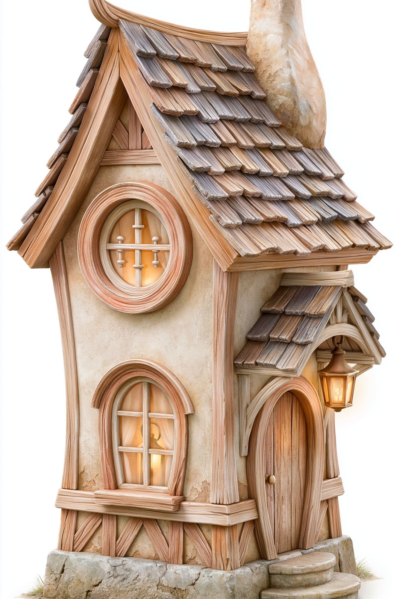 Whimsical Cottage House Illustration Poster. poster — illustration art
