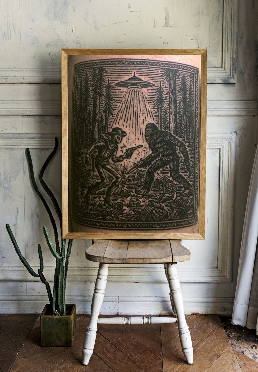 Alien Encounter Ink Poster. room preview