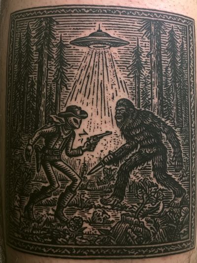 Alien Encounter Ink Poster.