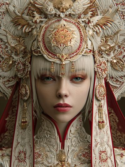 Ornate Imperial Portrait Print. poster