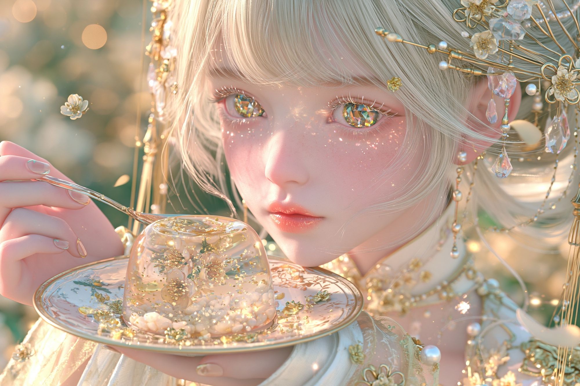 Gilded Fairy Portrait Print. poster — illustration art