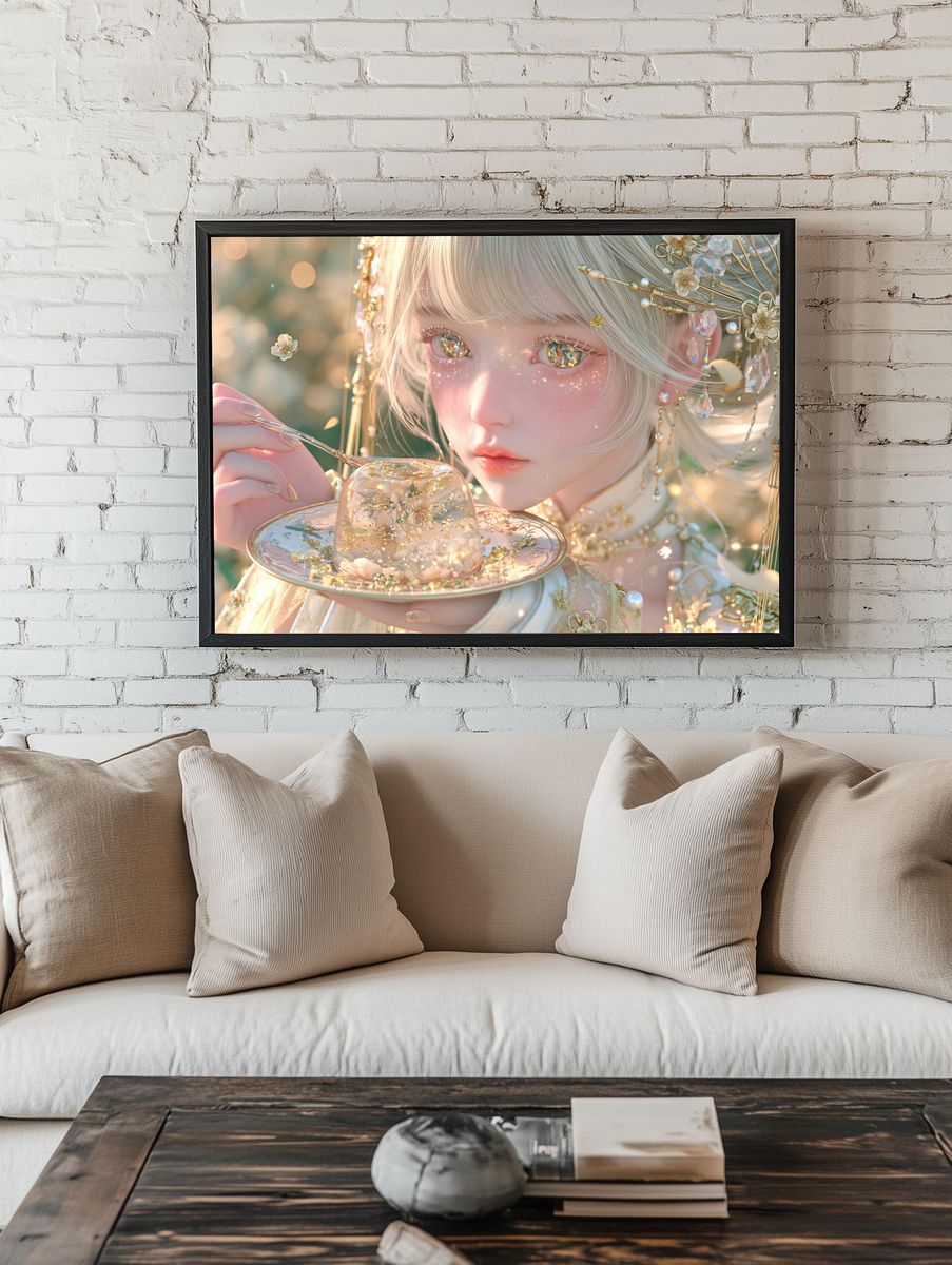 Gilded Fairy Portrait Print. room preview