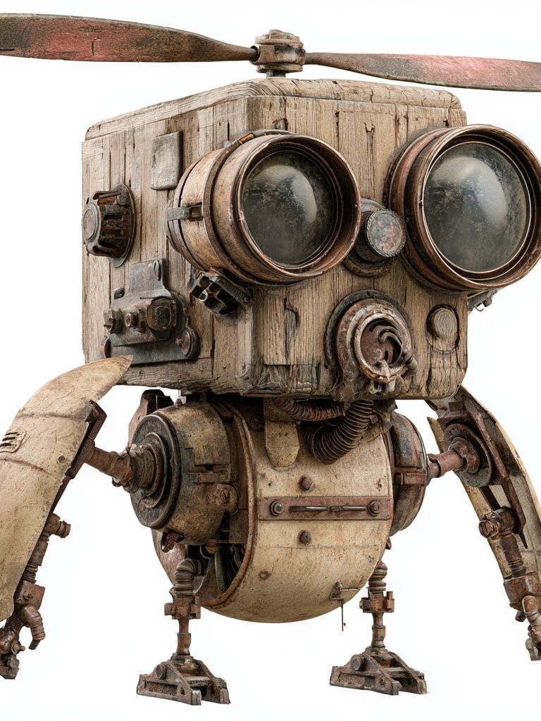 Steampunk Robot Illustration Poster. poster — illustration art