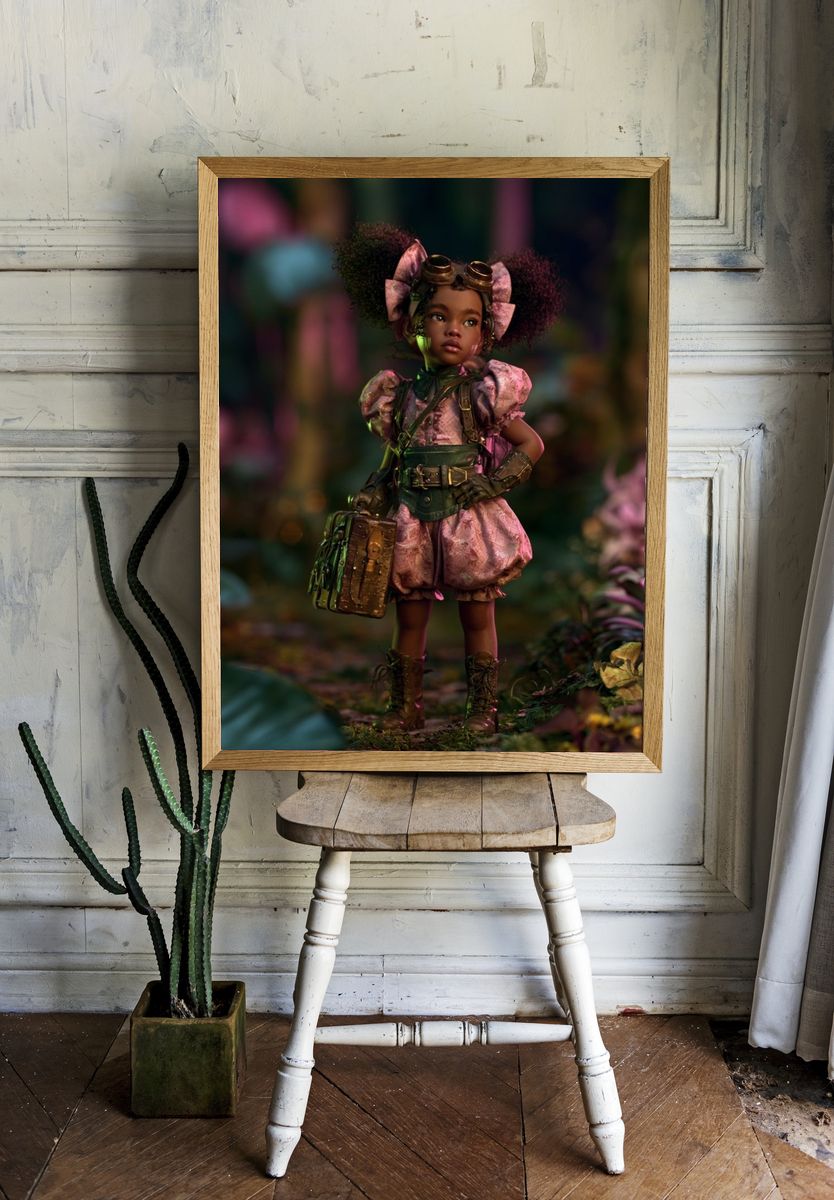 Steampunk Girl in the Forest Poster. — room view 1