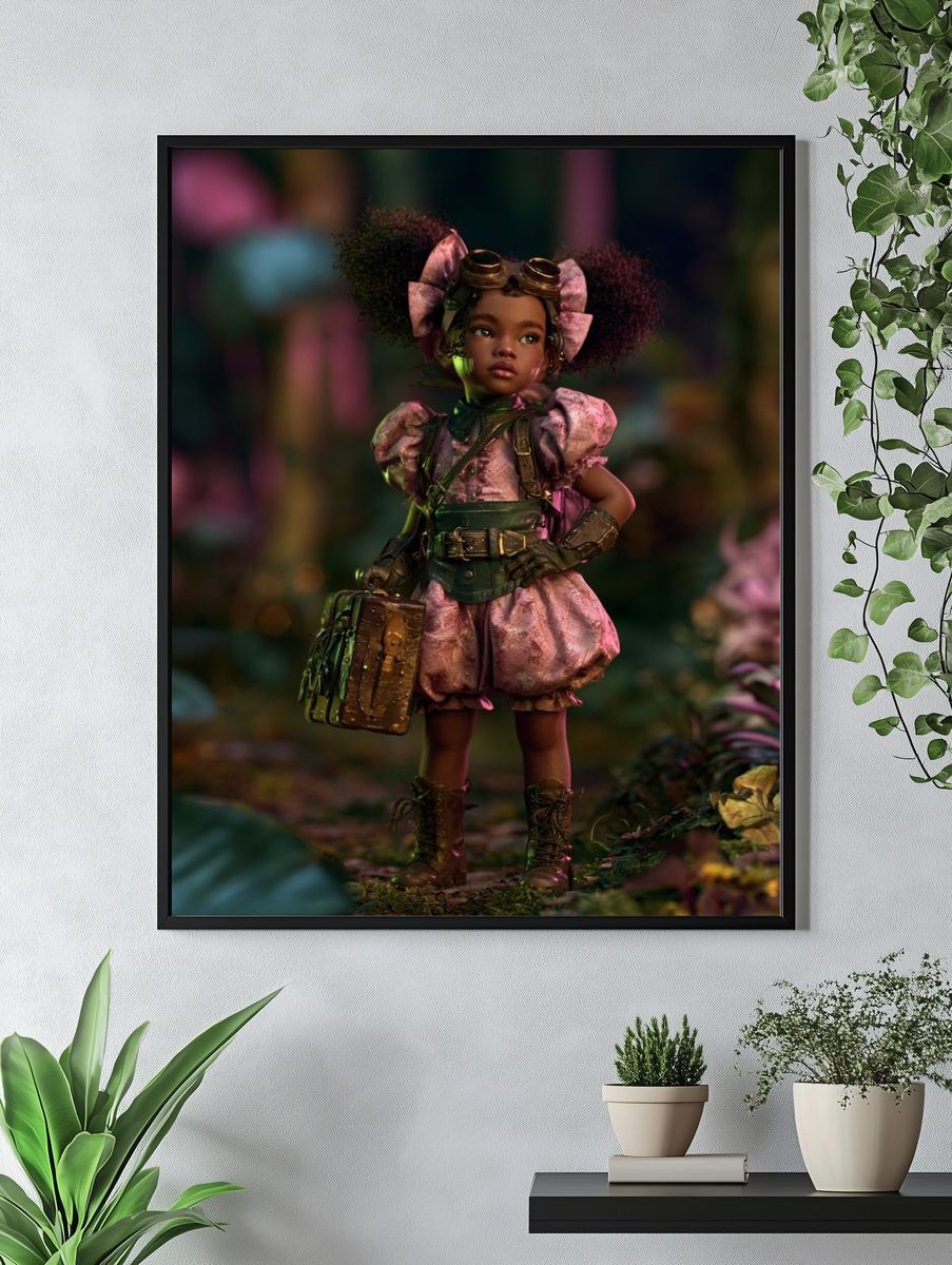 Steampunk Girl in the Forest Poster. — room view 4