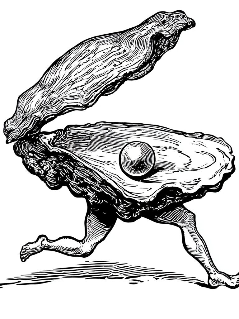 Surreal Oyster Runner Print. poster detail