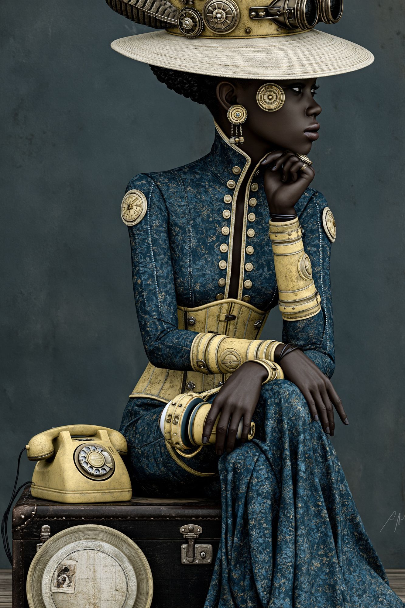Steampunk Portrait — Fine Art Print. poster detail