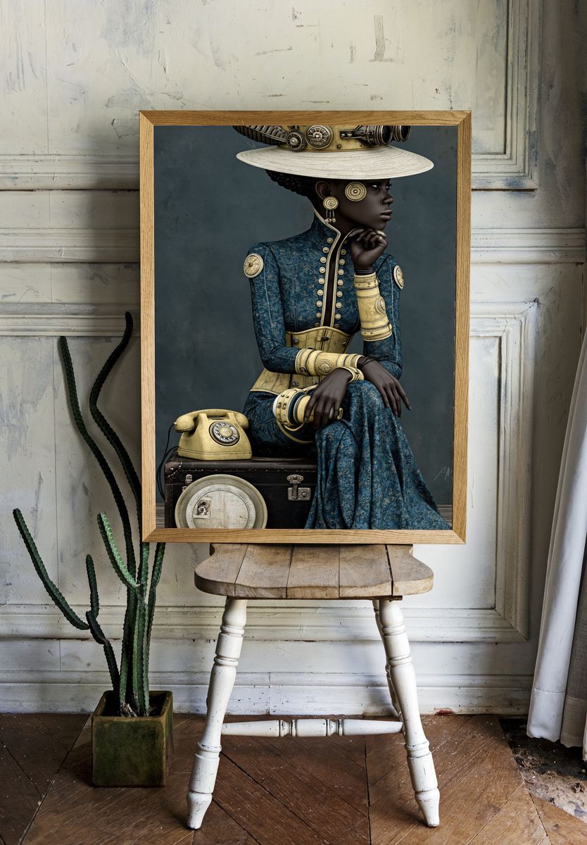 Steampunk Portrait — Fine Art Print. — room view 1